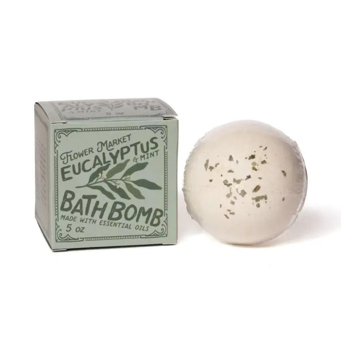 123 Farm Flower Market Eucalyptus & Mint Bath Bomb with Box on a white background | Build A Luxury Custom Gift Box for Women with Luxe & Bloom
