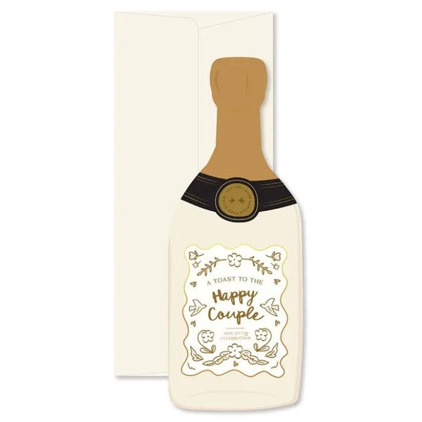 Ginger P. Designs Happy Couple Champagne Bottle Greeting Card | Build A Luxury Custom Gift Box for Women with Luxe & Bloom