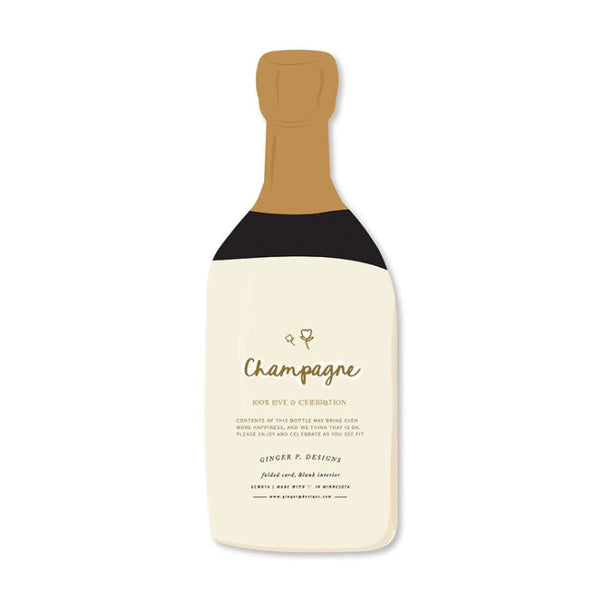 Ginger P. Designs Happy Couple Champagne Bottle Greeting Card Back | Build A Luxury Custom Gift Box for Women with Luxe & Bloom