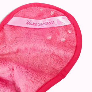 Pink makeup eraser pro with brand name on a white background