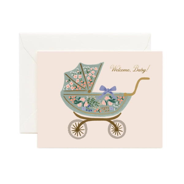 Rifle Paper Co Floral Pram Welcome Baby Greeting Card | Somebunny Loves You Baby Girl Gift Box