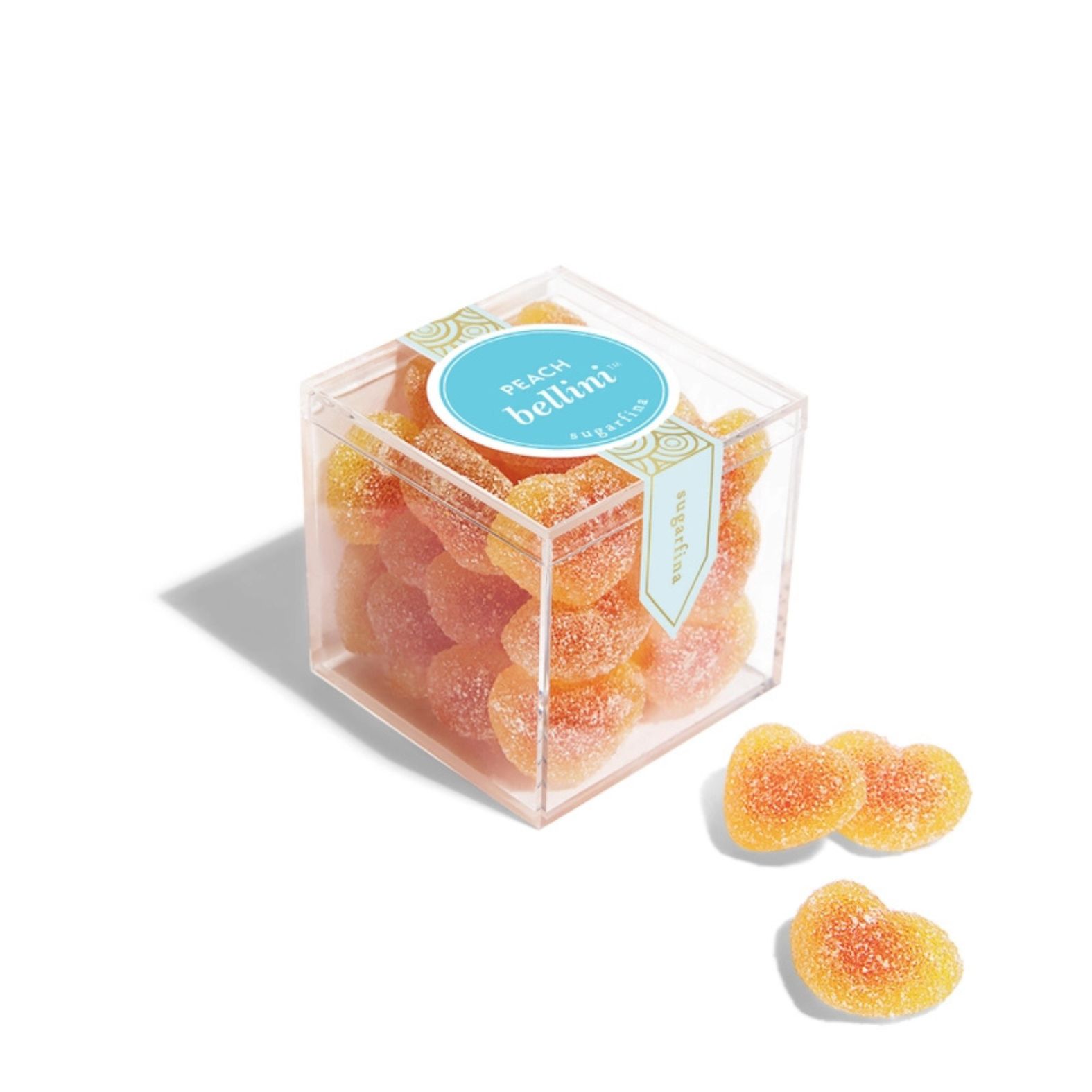 Sugarfina Peach Bellini Gummies on a white background | Build A Luxury Custom Gift Box with Luxe & Bloom