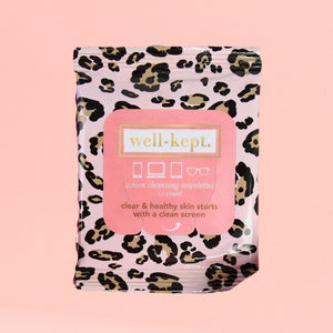 Well-Kept Chelsea Leopard Print Screen Cleansing Towelettes | Build A Luxury Custom Gift Box for Women with Luxe & Bloom