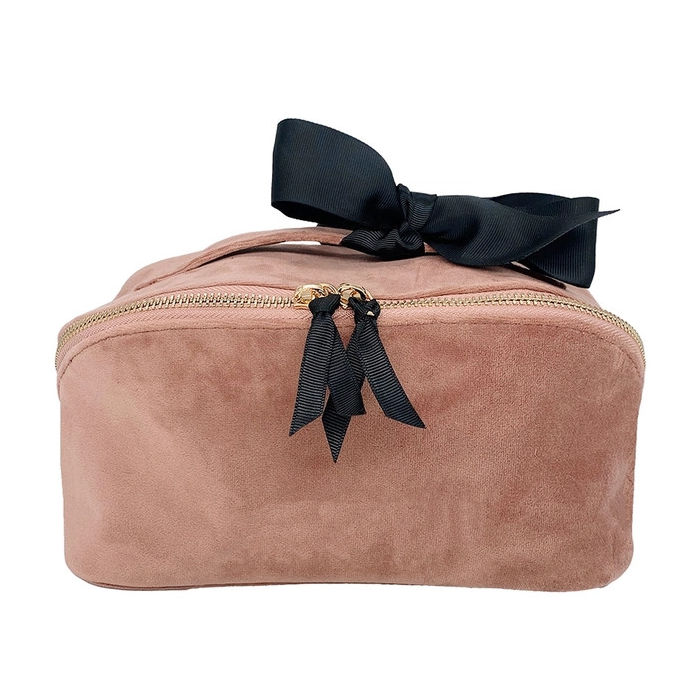 Bag-All Blush Velvet Accordion Makeup & Toiletry Bag | Build A Luxury Custom Gift Box for Women with Luxe & Bloom