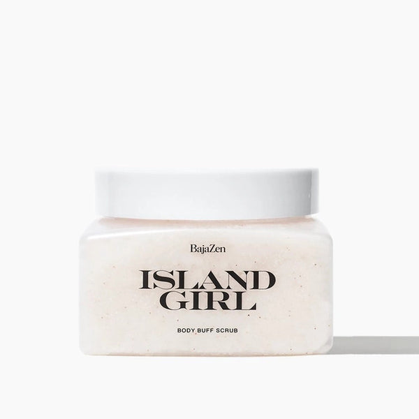 Baja Zen Island Girl Body Scrub On A White Background | Build A Luxury Custom Gift Box for Women with Luxe & Bloom