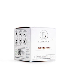 Bathorium Snooze Bomb packaging on a white background