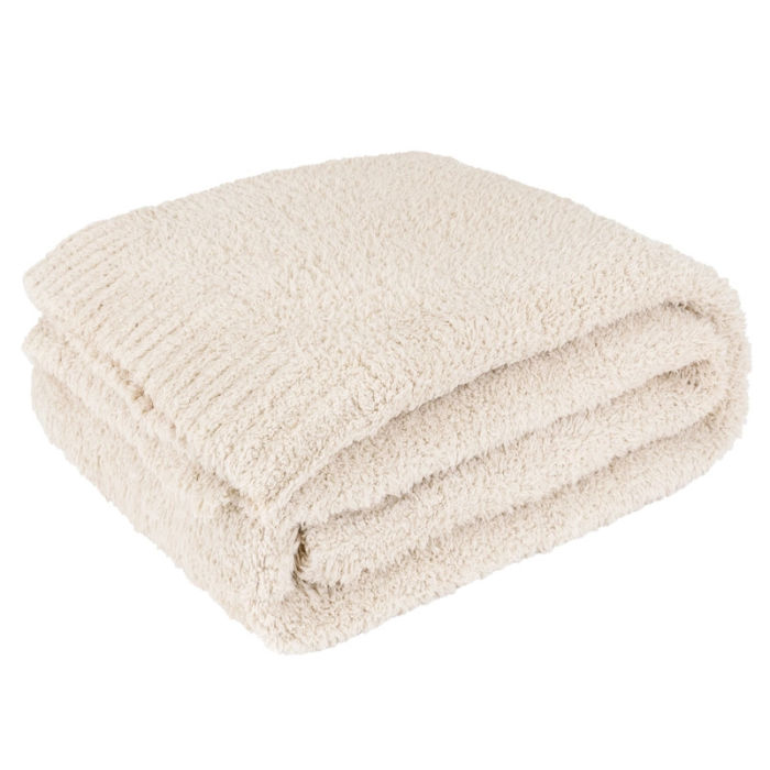 Luxe & Bloom Buttery Soft Ivory Throw Blanket | Build A Luxury Custom Gift Box for Women