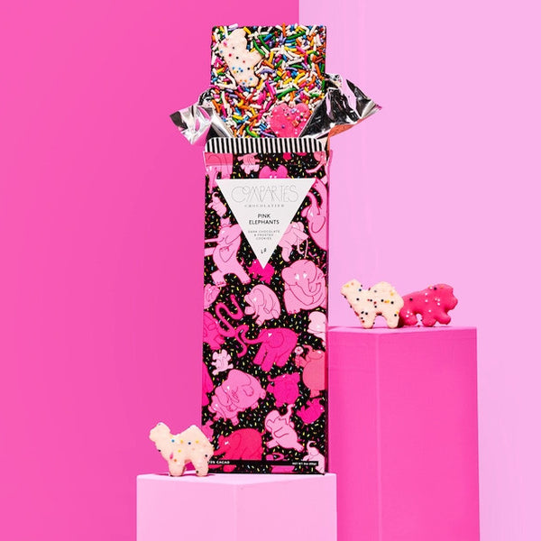 Compartés Pink Elephants Chocolate Bar | Build A Luxury Custom Gift Box for Women with Luxe & Bloom