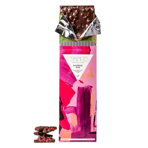 Compartes Raspberry Rose Gourmet Dark Chocolate Bar | Build A Luxury Custom Gift Box for Women with Luxe & Bloom