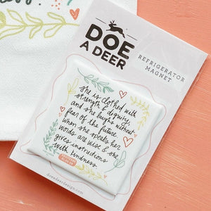 Doe A Deer Proverbs 31 Refrigerator Magnet | Build Luxury Custom Gift Box For Women with Luxe & Bloom