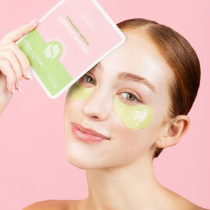 ESW Beauty Strawberry Matcha Latte Eye Patches on Model | Build A Luxury Custom Gift Box with Luxe & Bloom