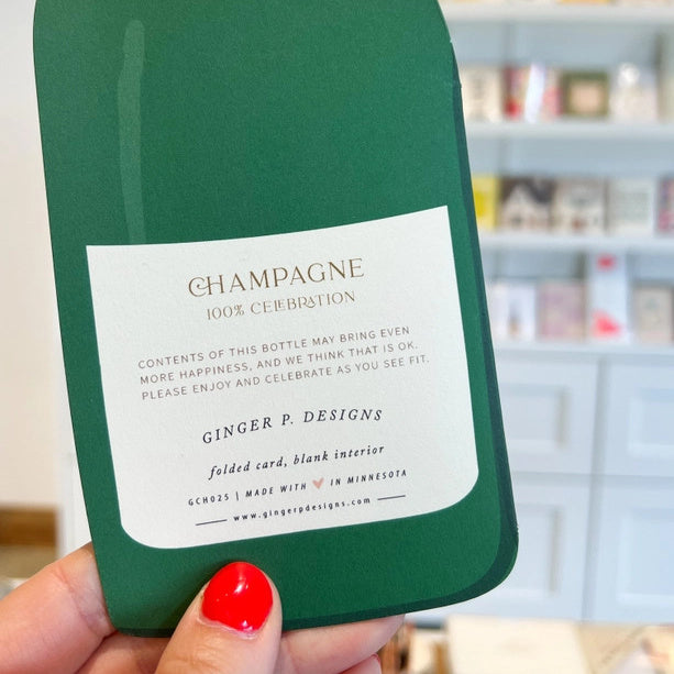Ginger P. Designs A Toast To You Champagne Bottle Greeting Card