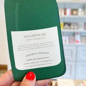 Ginger P. Designs A Toast To You Champagne Bottle Greeting Card Back