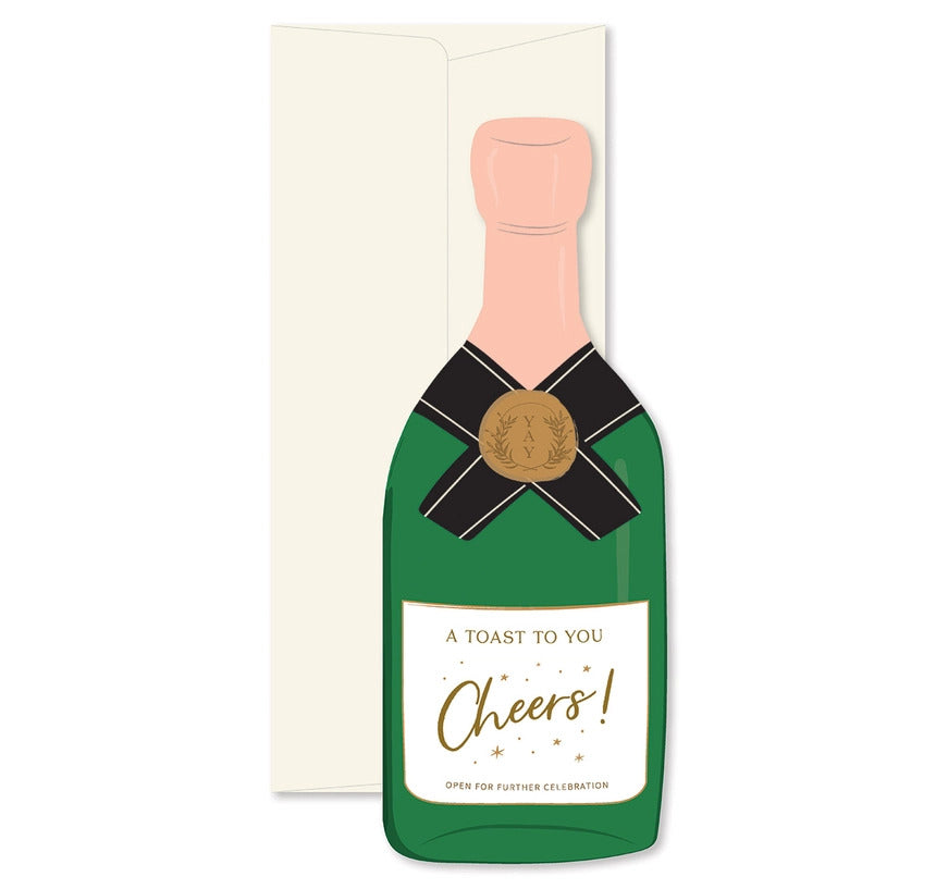 Ginger P. Designs A Toast To You Champagne Bottle Greeting Card