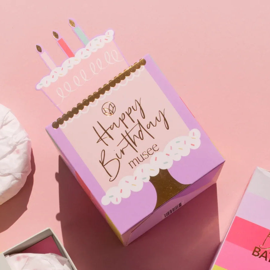 Musee Birthday Cake Boxed Bath Balm | Luxe & Bloom Luxury Custom Gift Boxes For Women
