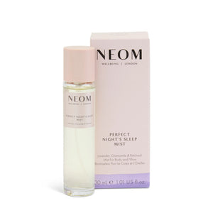 Neom Perfect Night's Sleep Mist bottle and packaging on a white background | Build A Luxury Custom Gift Box for Women with Luxe & Bloom