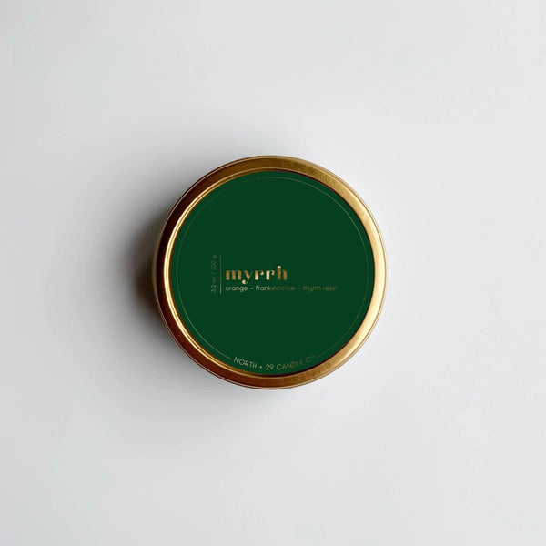 North + 29 Candle Co. Myrrh Christmas Travel Candle | Build A Luxury Custom Gift Box for Women with Luxe & Bloom