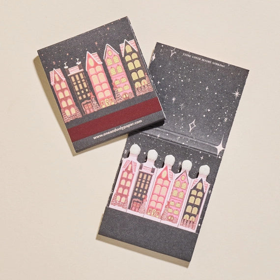 One & Only Paper Wintry Village Matchbook | Build A Luxury Custom Christmas Gift Box with Luxe & Bloom