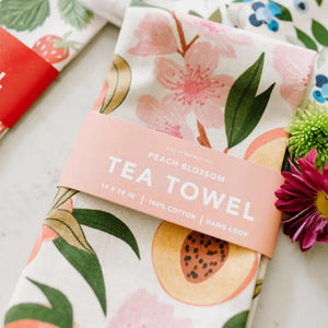 Paper Farm Press Peach Blossom Tea Towel - Luxe & Bloom Build A Custom Gift Box For Women