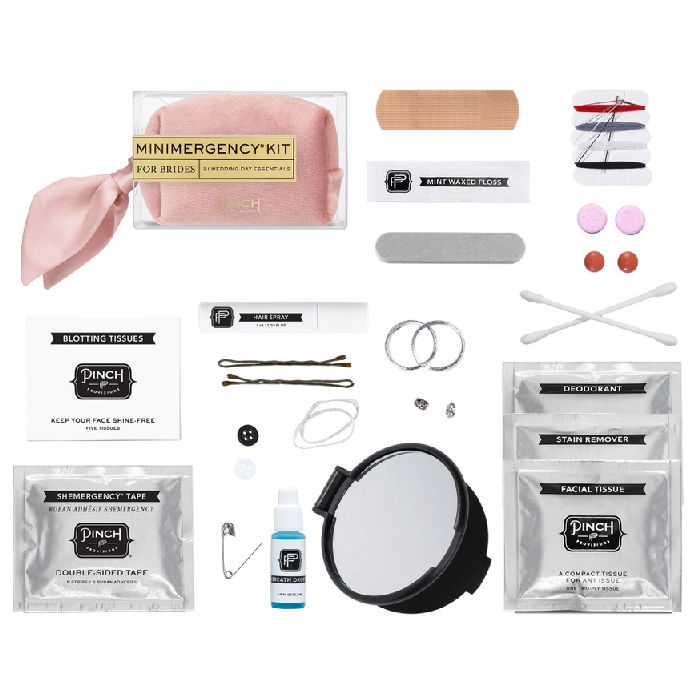Pinch Provisions Ivory Velvet Mini Emergency Kit For Brides | Build A Luxury Custom Gift Box for Women with Luxe & Bloom