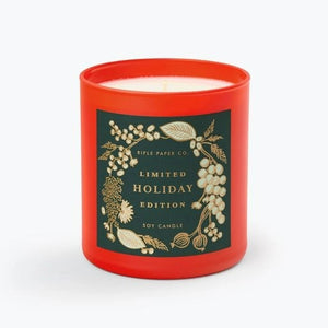 Rifle Paper Co. Limited Edition Holiday Candle on white background | Build A Luxury Custom Christmas Gift Box with Luxe & Bloom