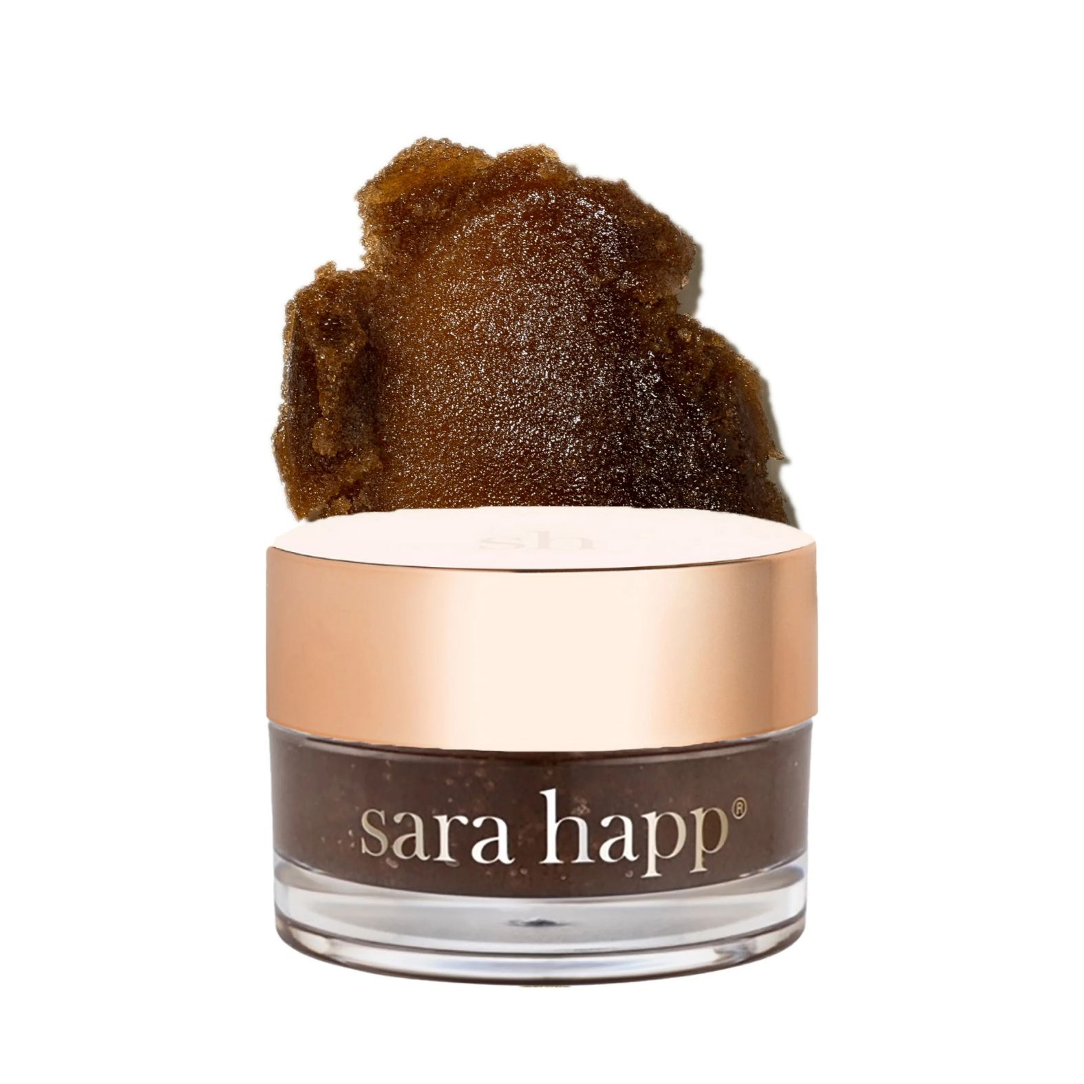 Jar of Sara Happ brown sugar lip scrub against a white background | Build A Luxury Custom Gift Box for Women with Luxe & Bloom