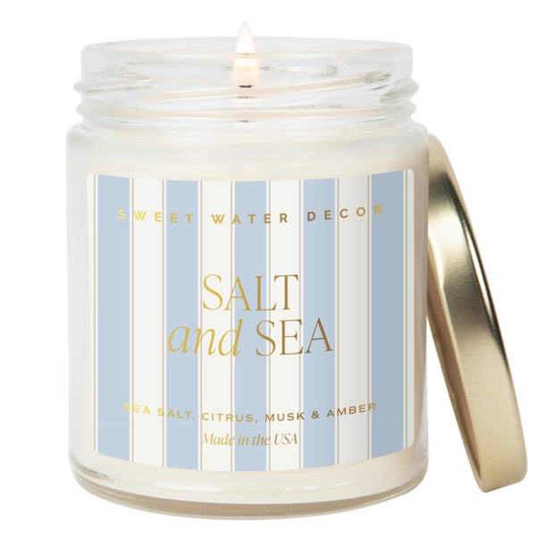 Sweet Water Decor Salt & Sea Candle | Build A Luxury Custom Gift Box for Women with Luxe & Bloom