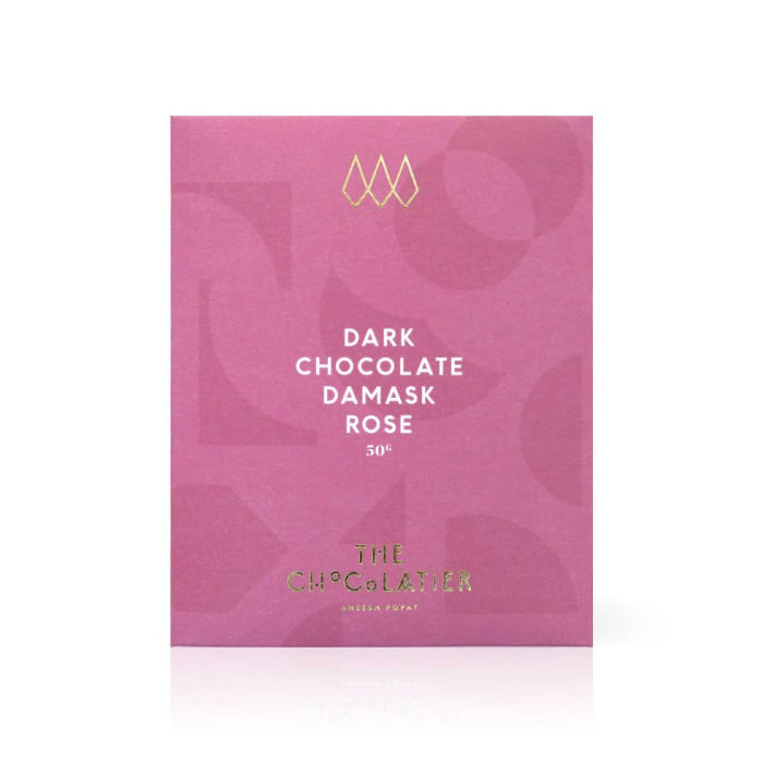 The Chocolatier Damask Rose Dark Chocolate Bar | Build A Luxury Custom Gift Box for Women with Luxe & Bloom