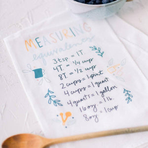 Luxe & Bloom - Doe A Deer Measuring Equivalents Flour Sack Towel
