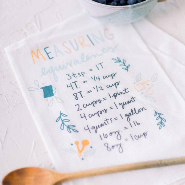 Luxe & Bloom - Doe A Deer Measuring Equivalents Flour Sack Towel