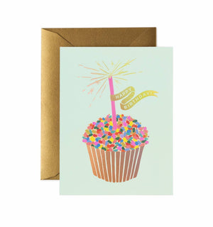 Luxe & Bloom -Rifle Paper Co. Birthday Cupcake Card - Deluxe Birthday Treat Gift Box
