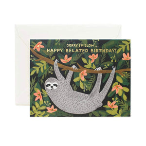 Rifle Paper Co. Sloth Belated Birthday Card