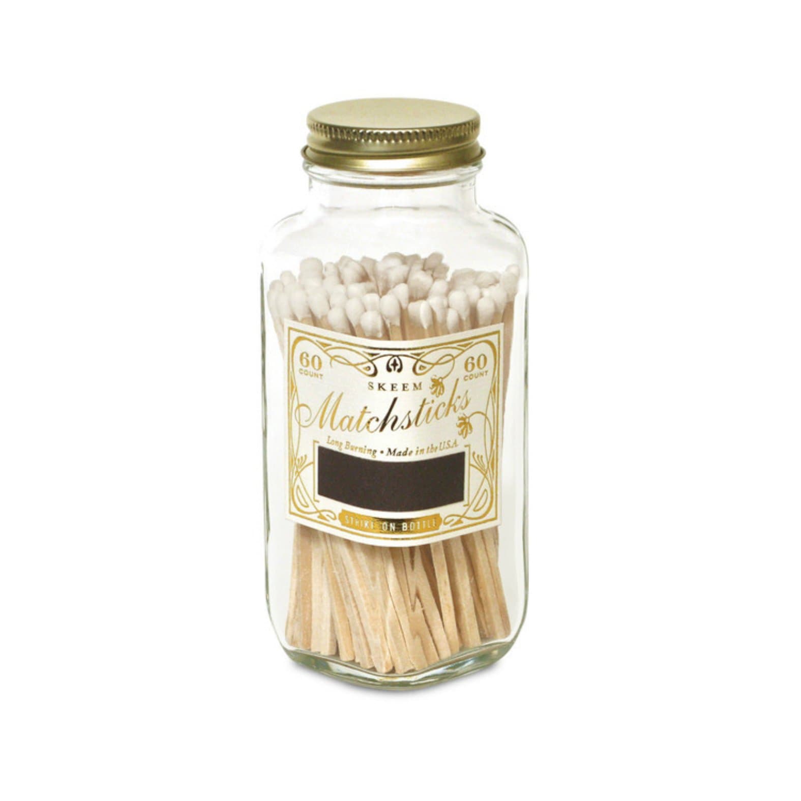 Luxe & Bloom - Skeem Large Vintage Match Bottle in White