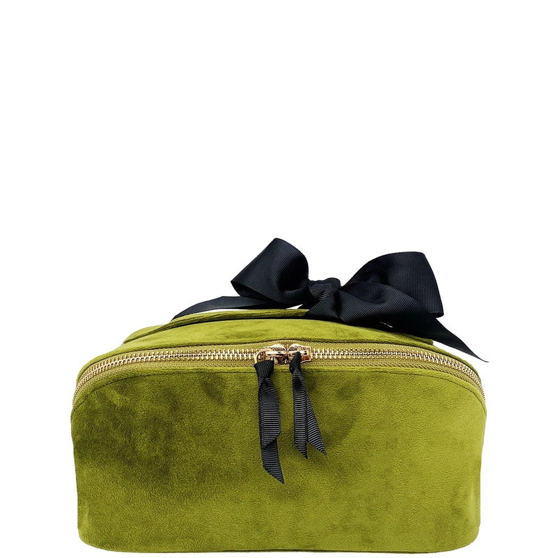 Bag-All Green Velvet Accordion Makeup Bag | Build A Luxury Custom Gift Box for Women with Luxe & Bloom