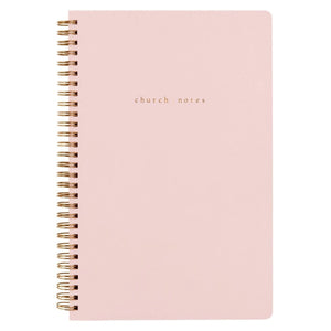Blush Church Notes Bible Study Notebook on a white background