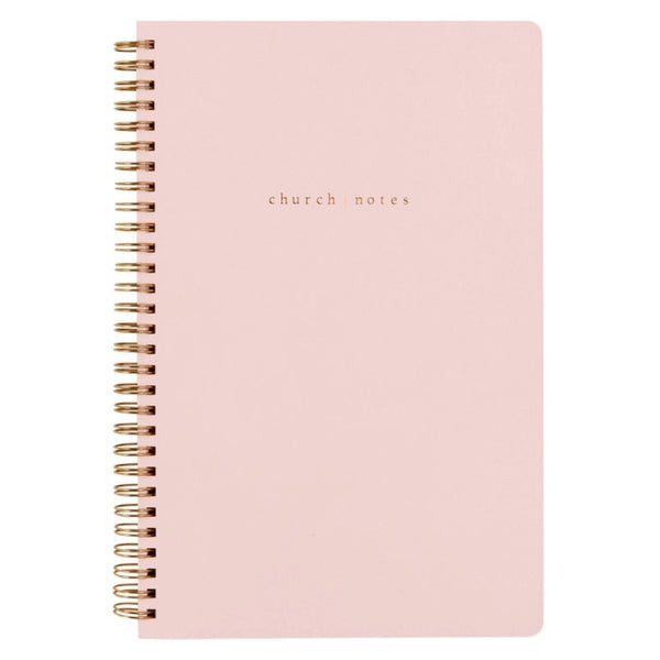 Blush Church Notes Bible Study Notebook on a white background