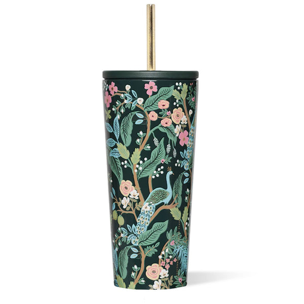 Corkcicle x Rifle Paper Co. Peacock Blue Cold Cup 24 oz Insulated Tumbler | Build A Luxury Custom Gift Box for Women with Luxe & Bloom