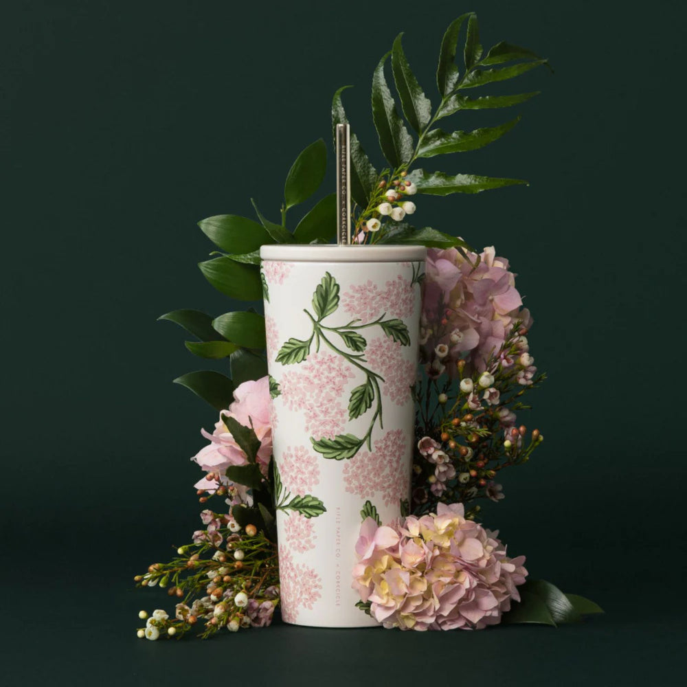 Corkcicle x Rifle Paper Co. Pink Hydrangea Cold Cup | Build A Luxury Custom Gift Box for Women with Luxe & Bloom