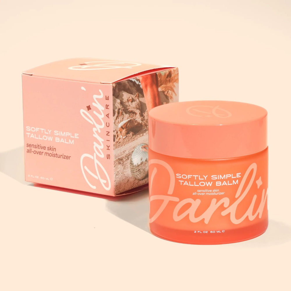Darlin' Skincare Softly Simple Tallow Balm on a beige background | Build A Luxury Custom Gift Box for Women from Luxe & Bloom