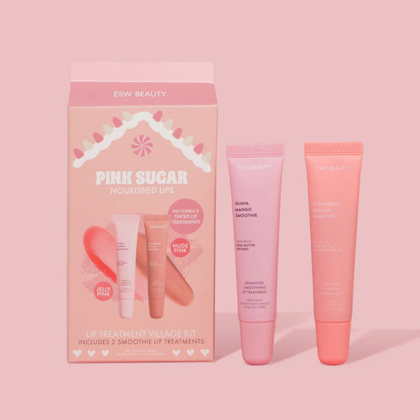 ESW Beauty Pink Sugar Nourished Lips Lip Treatment Village Kit | Build A Luxury Custom Gift Box for Women with Luxe & Bloom