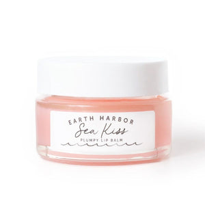 Earth Harbor Sea Kiss Plumpy Lip Balm jar on white background | Build A Luxury Custom Gift Box for Women with Luxe & Bloom