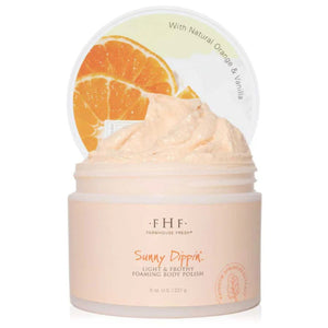 Jar of FHF Sunny Dippin’® Foaming Body Polish | Build A Luxury Custom Gift Box for Women with Luxe & Bloom