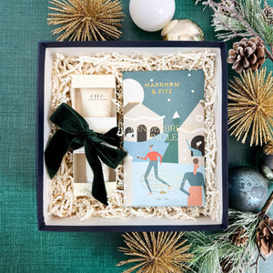 Our Holiday Petite Treat Luxury Curated Christmas Gift Box for Women Includes Farmhouse Fresh Honey-Chai Steeped Milk Lotion & Markham & Fitz Gingerbread Jingle Chocolate Bar