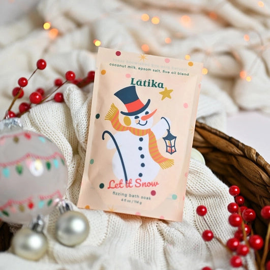 Latika Beauty Let It Snow Bath Soak on a white background | Build A Luxury Custom Christmas Gift Box for Women with Luxe & Bloom