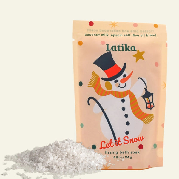 Latika Beauty Let It Snow Bath Soak on a white background | Build A Luxury Custom Christmas Gift Box for Women with Luxe & Bloom