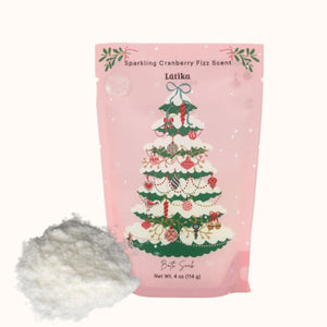 Latika Beauty Pink Christmas Tree Bath Soak on a white background | Build A Luxury Custom Gift Box for Women with Luxe & Bloom