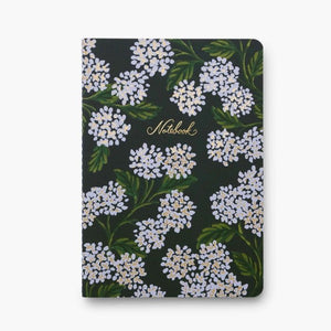 Rifle Paper Co. Black Hydrangea Stitched Notebook - Set of 3 | Build A Luxury Custom Gift Box for Women with Luxe & Bloom
