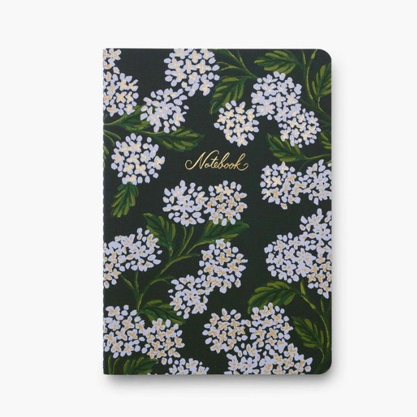 Rifle Paper Co. Black Hydrangea Stitched Notebook - Set of 3 | Build A Luxury Custom Gift Box for Women with Luxe & Bloom