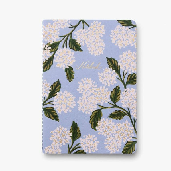 Rifle Paper Co. Blue Hydrangea Stitched Notebook - Set of 3 | Build A Luxury Custom Gift Box for Women with Luxe & Bloom