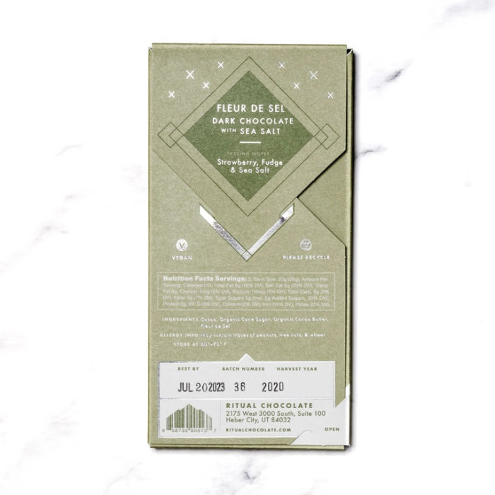 Ritual Chocolate Fleur De Sel Chocolate Bar | Build A Luxury Custom Gift Box for Women with Luxe & Bloom
